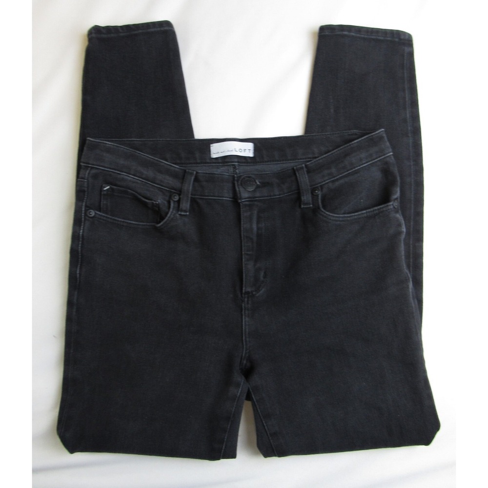 LOFT Jeans Black Legging Mid Rise Women's Size 29/8 - Picture 2 of 8